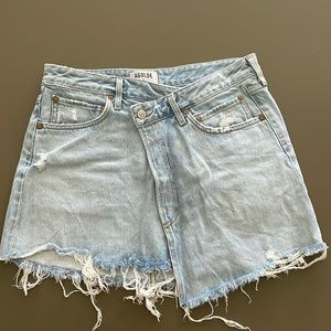 AGOLDE Asymmetrical skirt with raw hemline size 28